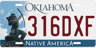 OK license plate 316DXF