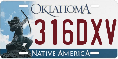 OK license plate 316DXV