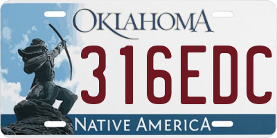 OK license plate 316EDC