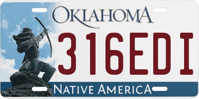 OK license plate 316EDI