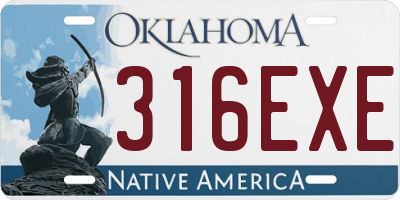 OK license plate 316EXE