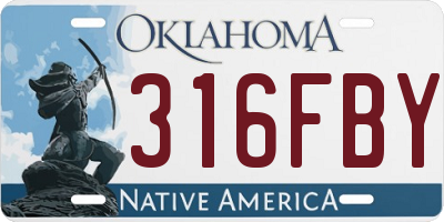 OK license plate 316FBY