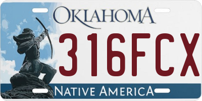 OK license plate 316FCX