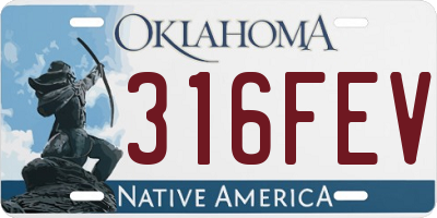 OK license plate 316FEV