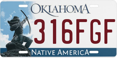 OK license plate 316FGF
