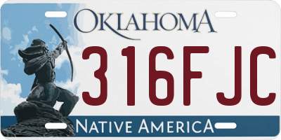 OK license plate 316FJC