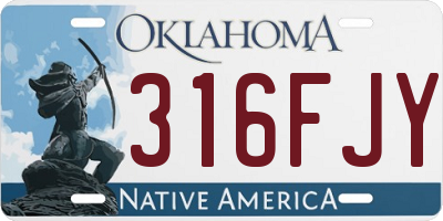 OK license plate 316FJY