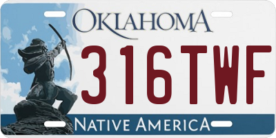 OK license plate 316TWF