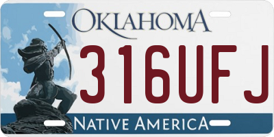 OK license plate 316UFJ