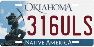 OK license plate 316ULS