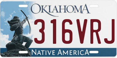 OK license plate 316VRJ