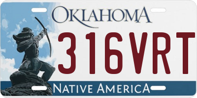 OK license plate 316VRT