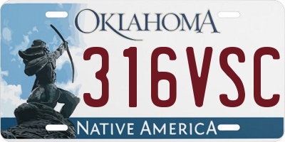 OK license plate 316VSC