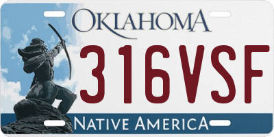 OK license plate 316VSF