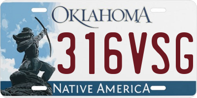 OK license plate 316VSG