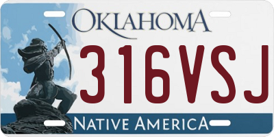 OK license plate 316VSJ