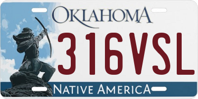 OK license plate 316VSL