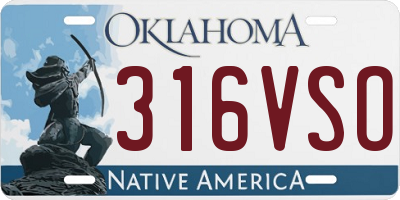OK license plate 316VSO