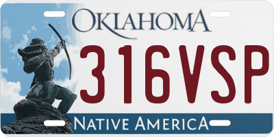 OK license plate 316VSP