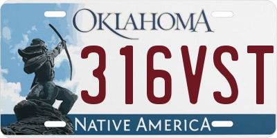 OK license plate 316VST