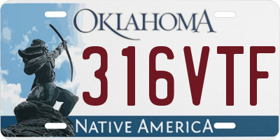 OK license plate 316VTF