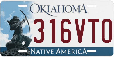 OK license plate 316VTO