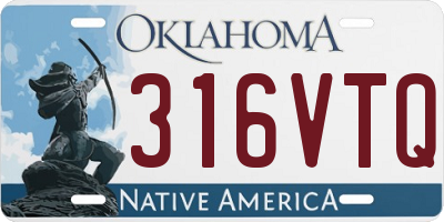 OK license plate 316VTQ