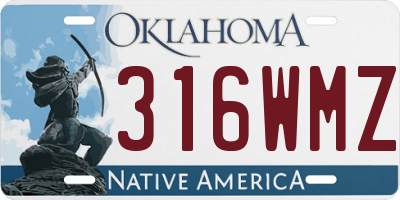 OK license plate 316WMZ