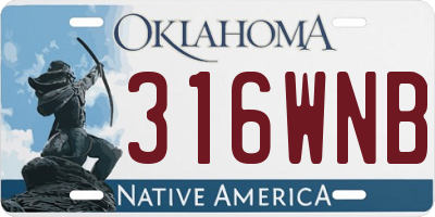 OK license plate 316WNB