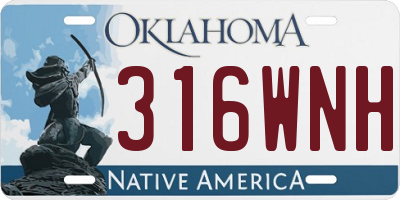 OK license plate 316WNH