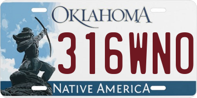 OK license plate 316WNO