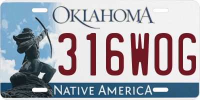 OK license plate 316WOG