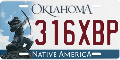 OK license plate 316XBP