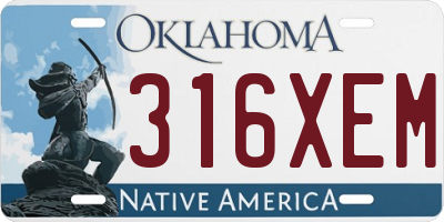 OK license plate 316XEM