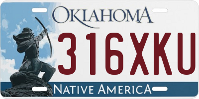 OK license plate 316XKU