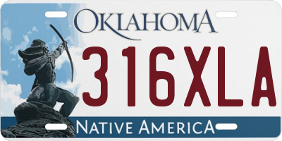 OK license plate 316XLA