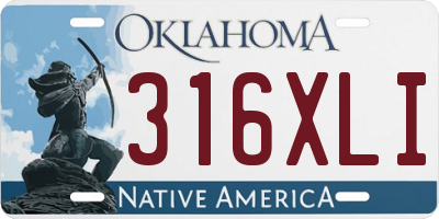 OK license plate 316XLI