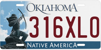 OK license plate 316XLO