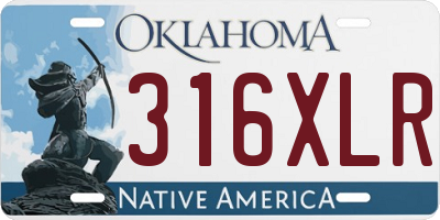 OK license plate 316XLR