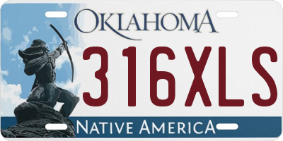 OK license plate 316XLS