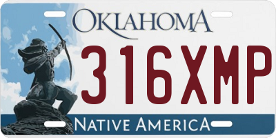 OK license plate 316XMP