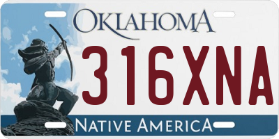 OK license plate 316XNA