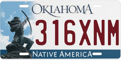 OK license plate 316XNM