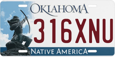 OK license plate 316XNU