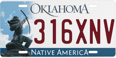 OK license plate 316XNV