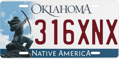 OK license plate 316XNX