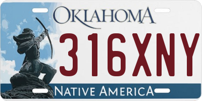 OK license plate 316XNY