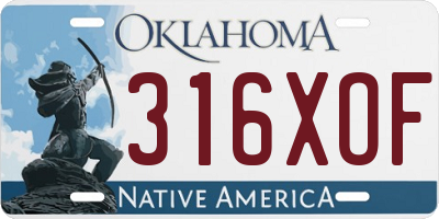 OK license plate 316XOF