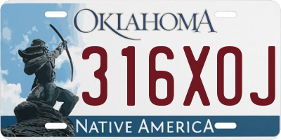 OK license plate 316XOJ