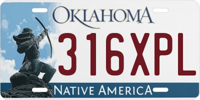 OK license plate 316XPL